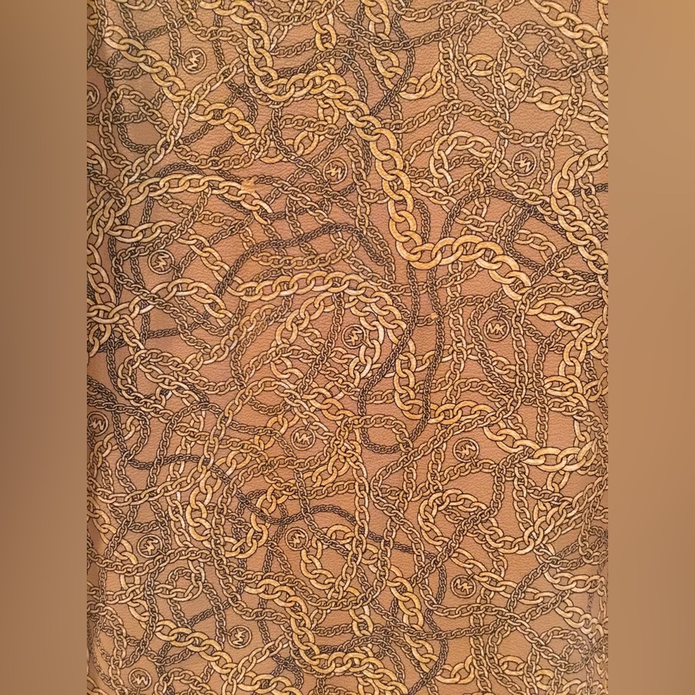 Michael Kors Branded Chainlink Patterned Gold Top - Picture 4 of 6
